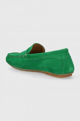 Marc O'Polo mocasini din piele intoarsa femei, culoarea verde, cu toc plat, 40214623103300 NN2M3065