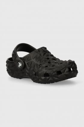 Crocs slapi copii CLASSIC GEOMETRIC CLOG culoarea negru