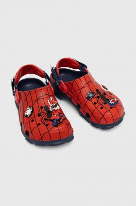 Crocs slapi copii TEAM SPIDERMAN ALLERAIN CLOG culoarea rosu