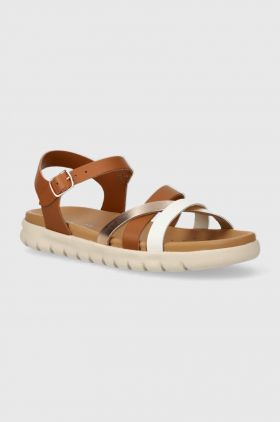 Geox sandale din piele pentru copii SANDAL SOLEIMA culoarea maro