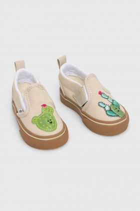 Vans tenisi copii Slip-On V Cactus culoarea bej