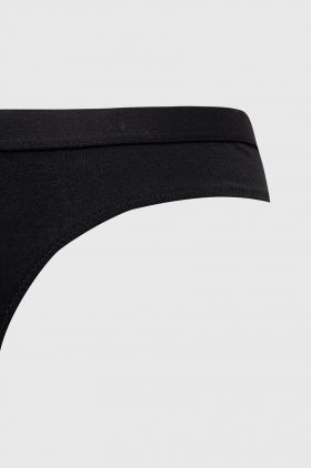 Tommy Jeans tanga 3-pack culoarea negru UW0UW05013
