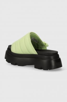 UGG papuci Callie femei, culoarea verde, cu platforma, 1152697
