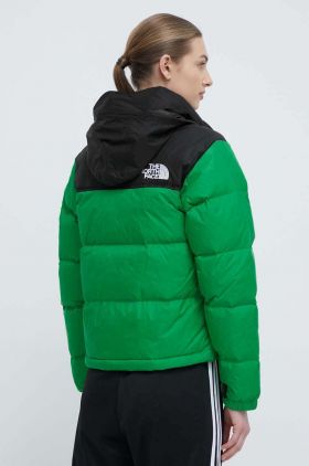 The North Face geaca de puf 1996 RETRO NUPTSE JACKET femei, culoarea verde, de iarna, NF0A3XEOPO81