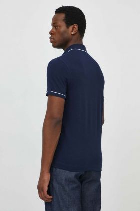 Lacoste tricou polo barbati, culoarea albastru marin, neted