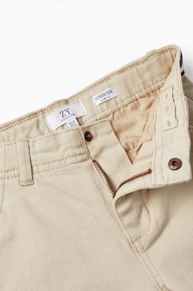 zippy pantaloni copii culoarea bej, neted