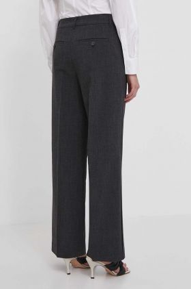 Dkny pantaloni femei, culoarea gri, lat, high waist