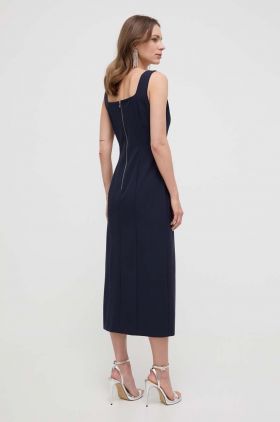 BOSS rochie culoarea bleumarin, midi, drept 50516023