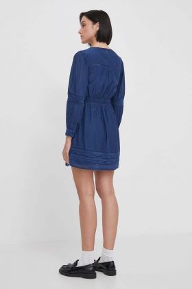 Pepe Jeans rochie culoarea albastru marin, mini, evazati