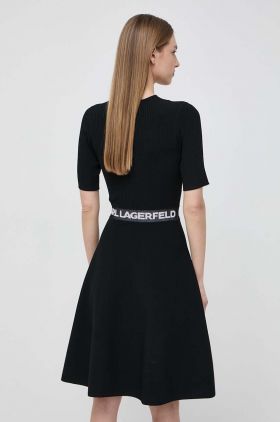 Karl Lagerfeld rochie culoarea negru, mini, evazati