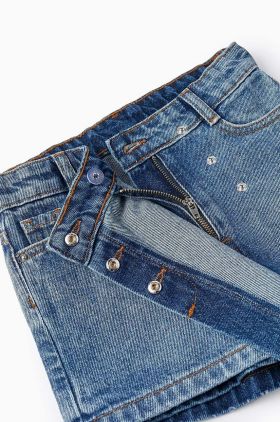 zippy pantaloni scurti din denim pentru copii cu imprimeu, talie reglabila