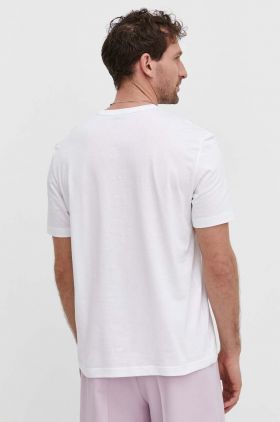 PS Paul Smith tricou din bumbac barbati, culoarea alb, cu imprimeu