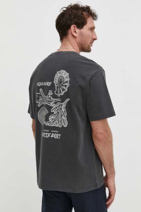 Samsoe Samsoe tricou din bumbac barbati, culoarea gri, cu imprimeu