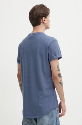 G-Star Raw tricou din bumbac barbati, culoarea albastru marin, neted