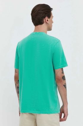 Superdry tricou din bumbac barbati, culoarea verde, cu imprimeu