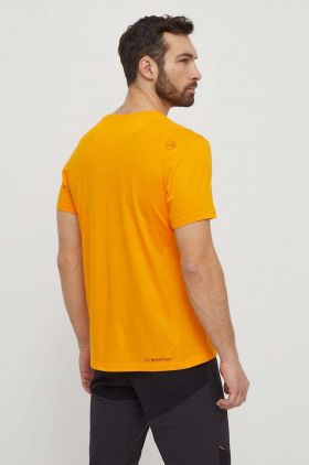 LA Sportiva tricou Outline barbati, culoarea portocaliu, cu imprimeu, F28102102