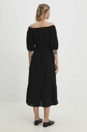 Answear Lab rochie culoarea negru, midi, evazati