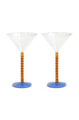 &k amsterdam set de pahare de vin Coupe Perle Amber 2-pack