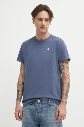 G-Star Raw tricou din bumbac barbati, culoarea albastru marin, neted