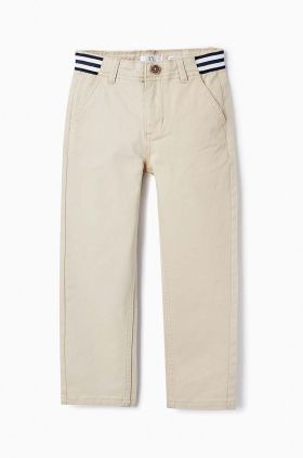 zippy pantaloni copii culoarea bej, neted