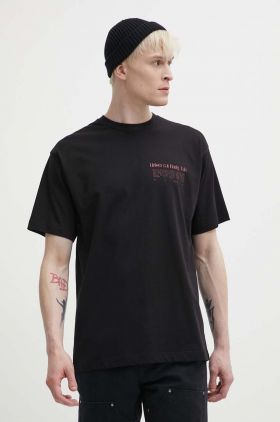 Vertere Berlin tricou din bumbac culoarea negru, cu imprimeu