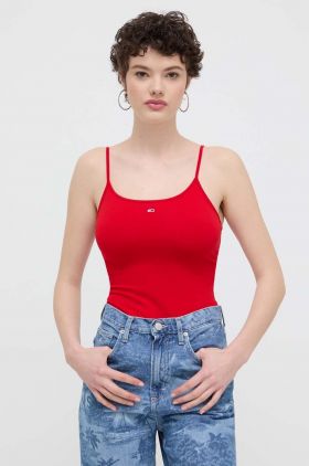 Tommy Jeans body femei, culoarea roșu DW0DW17993