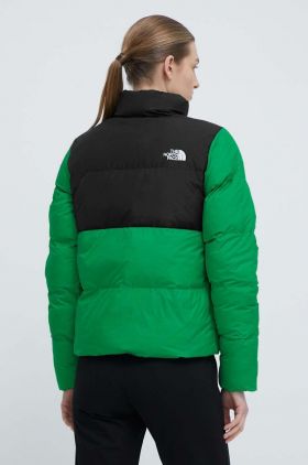 The North Face geaca SAIKURU JACKET femei, culoarea verde, de iarna, NF0A853NROJ1