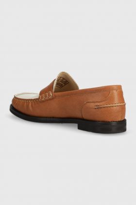 Gant mocasini de piele Gracelyn femei, culoarea maro, cu toc plat, 28571486.G400