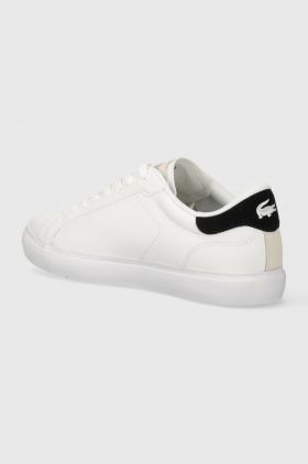 Lacoste sneakers din piele Powercourt Logo Tongue Leather culoarea alb, 47SMA0082