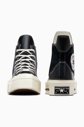 Converse teniși Chuck 70 De Luxe Squared HI culoarea negru, A06435C