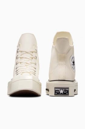 Converse teniși Chuck 70 De Luxe Squared HI culoarea bej, A06436C