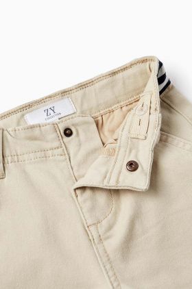 zippy pantaloni bebe culoarea bej, neted