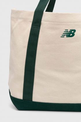 New Balance geanta de bumbac culoarea bej, LAB23110NWG