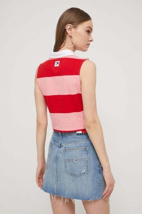 Tommy Jeans top din bumbac culoarea roșu DW0DW17764