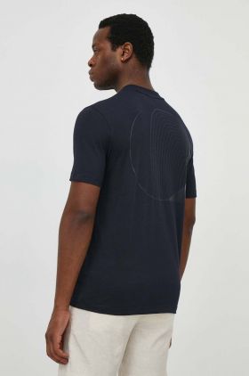 BOSS Green tricou bărbați, culoarea bleumarin, cu imprimeu 50513172