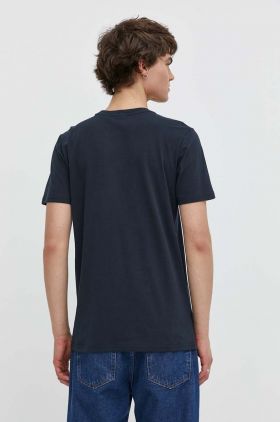 Superdry tricou din bumbac barbati, culoarea albastru marin, cu imprimeu