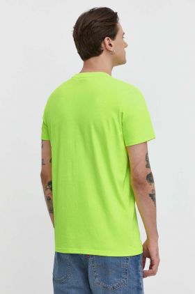 Superdry tricou din bumbac barbati, culoarea galben, cu imprimeu