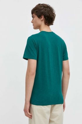 Superdry tricou din bumbac barbati, culoarea verde, cu imprimeu