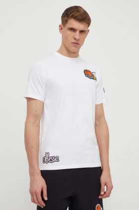 Ellesse tricou din bumbac Boretto T-Shirt barbati, culoarea alb, cu imprimeu, SHV20120