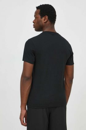 Lacoste tricou barbati, culoarea negru, cu imprimeu