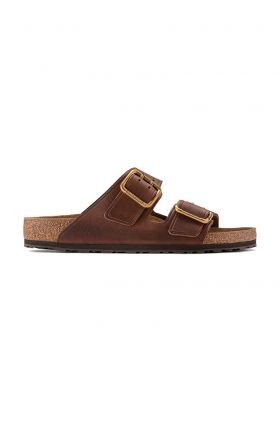 Birkenstock slapi de piele Arizona Bold Gap barbati, culoarea maro, 1022605