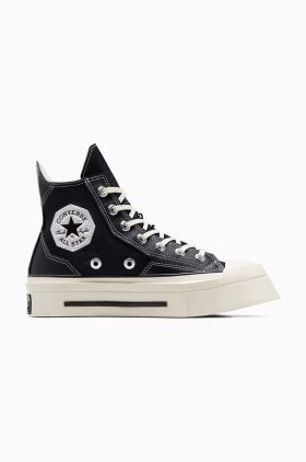 Converse teniși Chuck 70 De Luxe Squared HI culoarea negru, A06435C