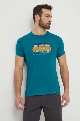 LA Sportiva tricou Van barbati, culoarea verde, cu imprimeu, H47733733