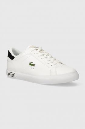 Lacoste sneakers din piele Powercourt Logo Tongue Leather culoarea alb, 47SMA0082