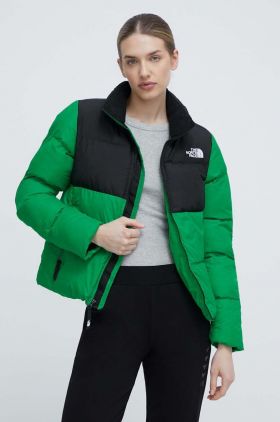 The North Face geaca SAIKURU JACKET femei, culoarea verde, de iarna, NF0A853NROJ1