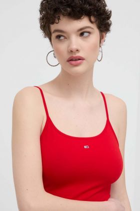 Tommy Jeans body femei, culoarea roșu DW0DW17993