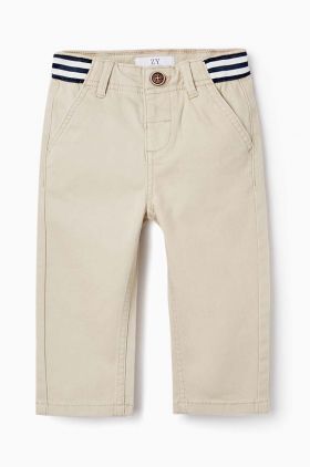 zippy pantaloni bebe culoarea bej, neted