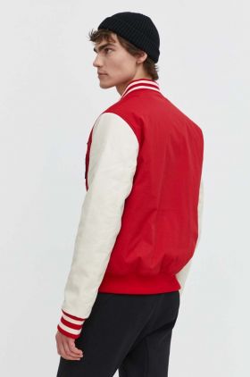 Superdry geaca bomber barbati, culoarea rosu, de iarna