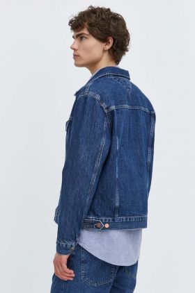 Tommy Jeans geacă din denim bărbați, culoarea bleumarin, de tranziție DM0DM18782