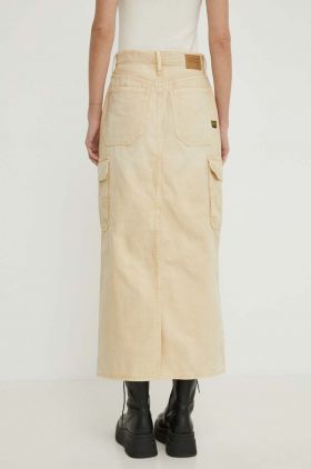 G-Star Raw fusta jeans culoarea bej, maxi, drept